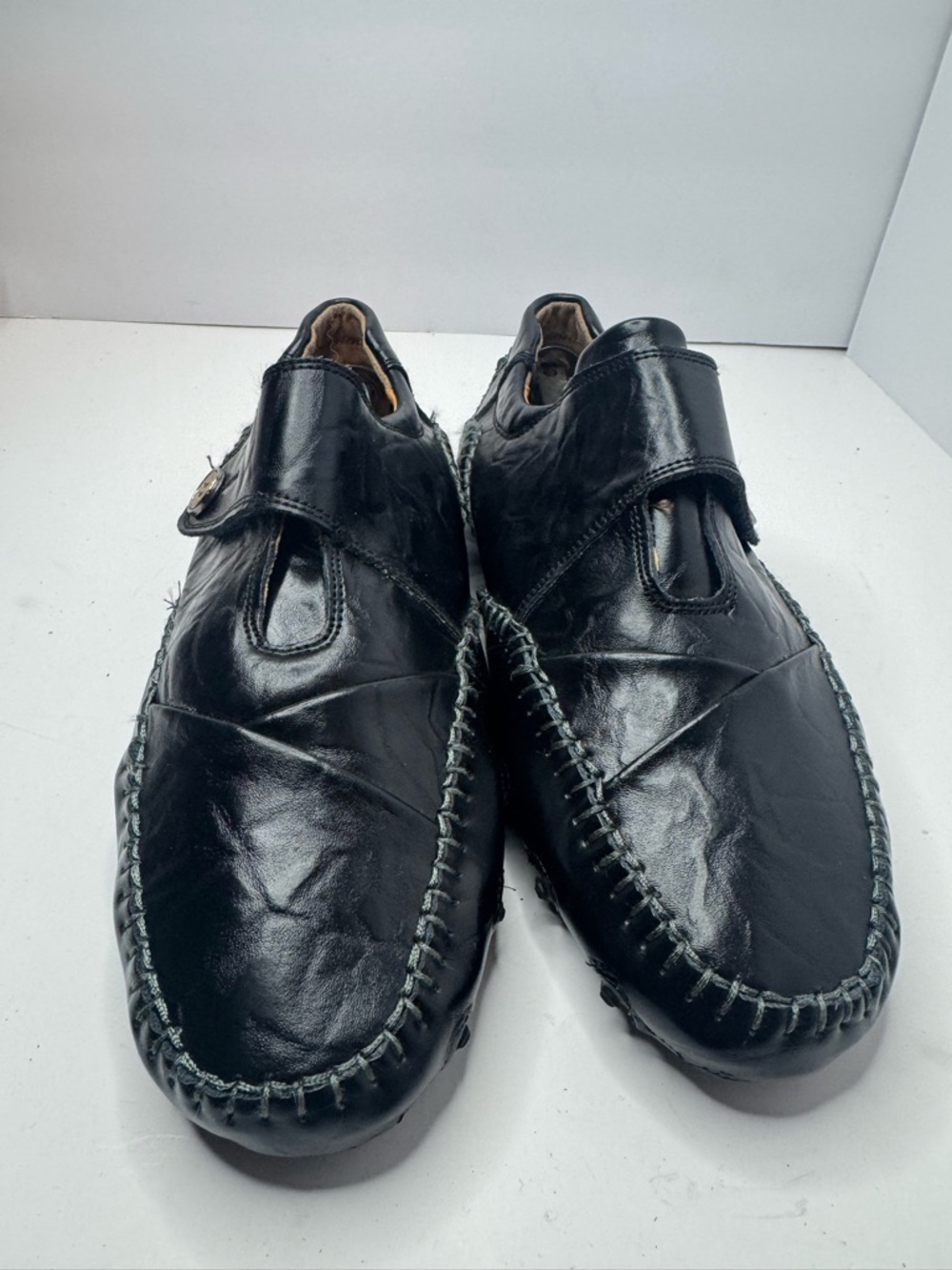 Men's Black Leather Slip-On Casual Moccasin Size EU43